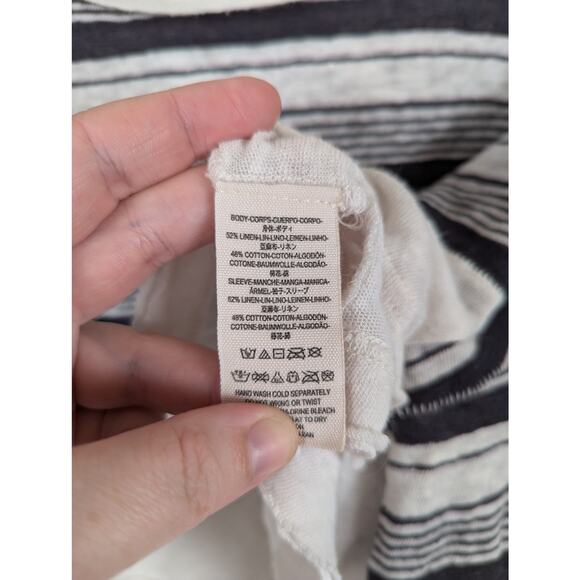 We the Free Crop Top Womens Small Cowl Neck Sheer Linen Boho Lagenlook Coastal - Picture 4 of 5